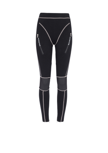 Balmain-monogrammed jersey leggings